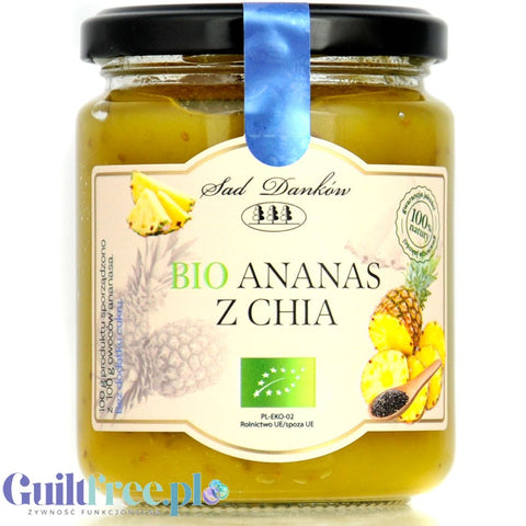 Sad Danków Bio Pineapple with Chia, organic jam with no added sugar or sweeteners, 100% fruit