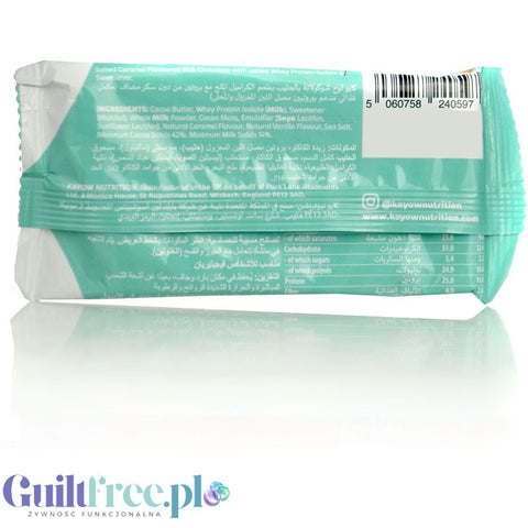 Kayow Protein Chocolate Salted Caramel - proteinowa czekolada bez dodatku cukru o smaku solonego karmelu