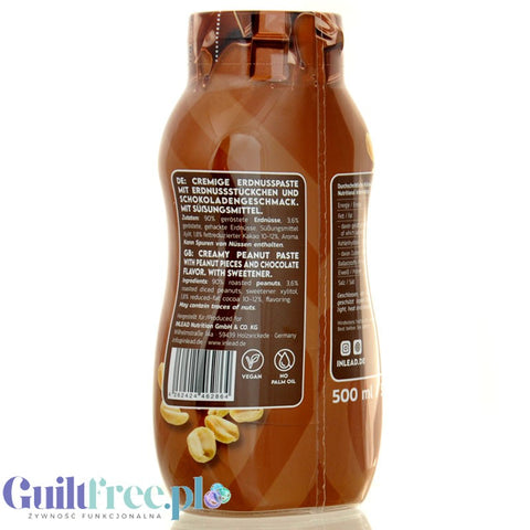 Inlead Peanut Squeeze Chocolate 500ml - peanut butter in a squeeze tube, no added sugar