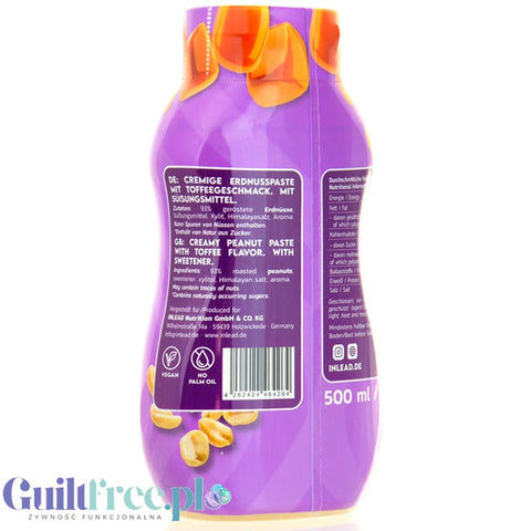 Inlead Peanut Squeeze Toffee 500ml - peanut butter in a tube with a hint of toffee and xylitol