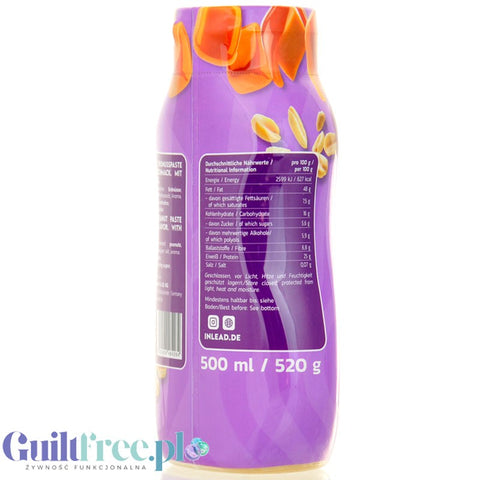 Inlead Peanut Squezze Toffee 500ml - masło orzechowe w tubie z nutą toffi i ksylitolem