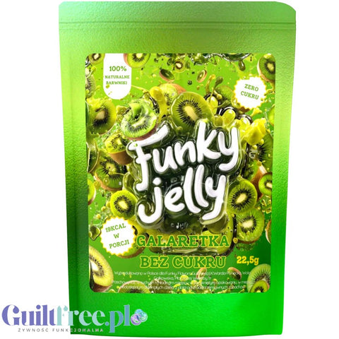 Funky Jelly Kiwi Instant Jelly, 3 servings - SOUR (!) sugar-free jelly, only 19 calories