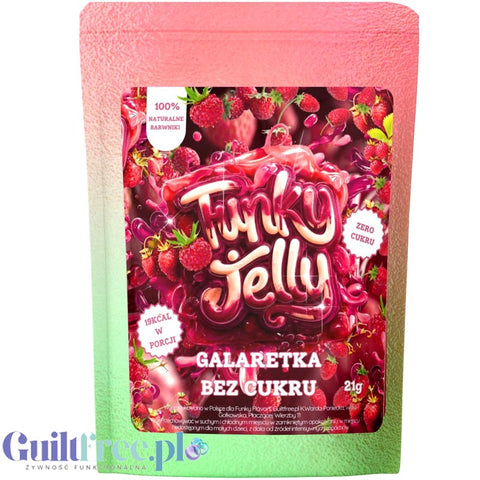 Funky Jelly Wild Strawberry Galaretka instant x 3 porcje - galaretka bez cukru o smaku poziomkowym