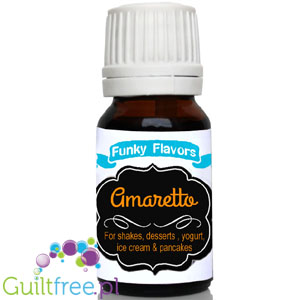 Funky Flavors Amaretto for shakes, desserts, yoghurt, ice cream & pancakes - Sugar-free, non-sugar almond flavored amaretto for 