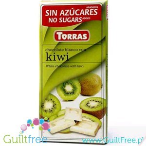 Torras White chocolate with kiwi without added sugar,