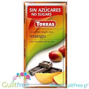 Torras ark chocolate without added sugar, with pieces of mango