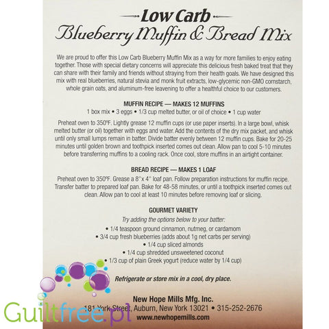New Hope Mills Low Carb Blueberry Muffin & Bread Mix 