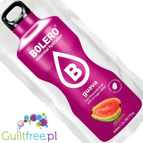Bolero Instant Fruit Flavored Drink with sweeteners, Guava - Mix powder to prepare a guava flavored drink with sweeteners