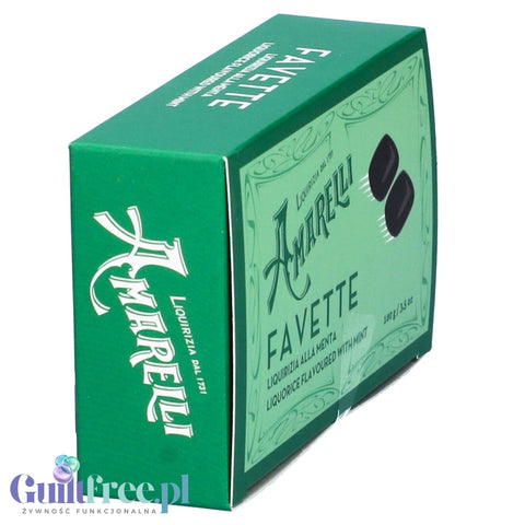 Amarelli Liquirizia Favette alla Menta 100g - kalabryjska lukrecja 100% z naturalnym ekstraktem mięty