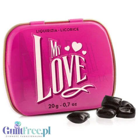 Amarelli Liquirizia My Love 20g - kalabryjska lukrecja 100% bez cukru w ozdobnej puszce