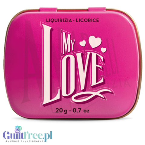 Amarelli Liquirizia My Love 20g - kalabryjska lukrecja 100% bez cukru w ozdobnej puszce