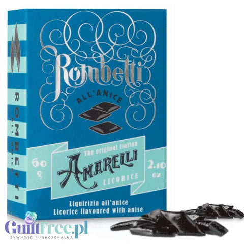 Amarelli Liquirizia Rombetti All'Anice 60g - kalabryjska lukrecja anyżkowa 100% bez cukru i słodzików