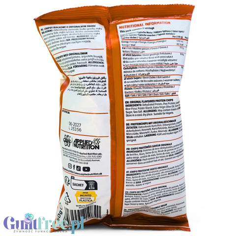 Applied Nutrition Protein Chips Paprika - wegańskie paprykowe chipsy proteinowe bez soi i glutenu 30% białka