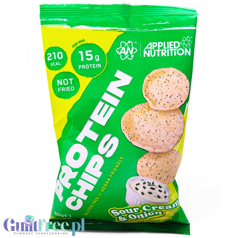 Applied Nutrition Protein Chips Sour Cream & Onion - wegańskie chipsy proteinowe bez soi i glutenu 30% białka