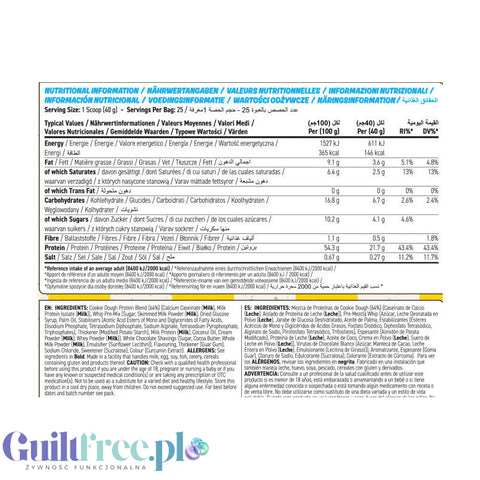 Applied Nutrition Protein Cookie Dough White Choc Lemon Drizzle - proteinowy deser cytrynowy z białą czekoladą 22g białka