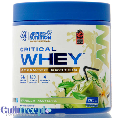 Applied Critical Whey Advanced Protein Vanilla Matcha 132g - odżywka białkowa z ekstraktem matcha, z WPI, WPH i WPC