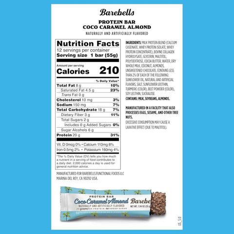 Barebells Protein Bar Coco Caramel Almond USA -  baton proteinowy migdałowo-kokosowy z karmelem i czekoladą