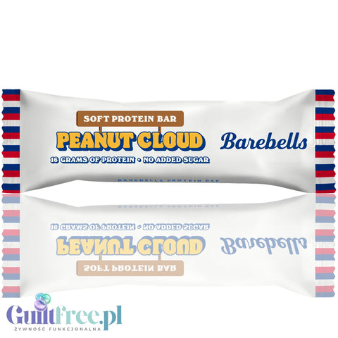 Barebells Soft Peanut Cloud - miękki piankowy baton białkowy bez cukru, orzechowa pianka w mlecznej czekoladzie 16g białka