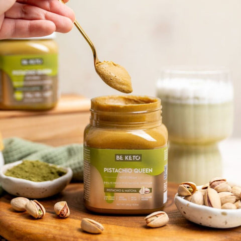 BeKeto Keto Krem™ Pistachio Queen Królowa Pistacja - krem pistacjowy z matcha bez dodatku cukru