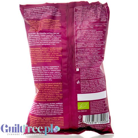Biopont 24% Protein Lentil Beetroot & Pepper - chrupki z soczewicy z burakiem i pieprzem