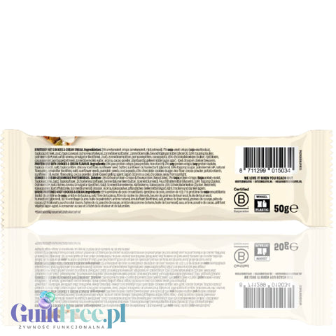 Bites We Love Crispy Protein Cookies & Cream - wegański baton białkowy bez glutenu, orzechów i słodzików