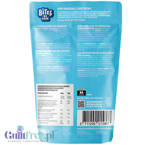 Bites We Love Crunchy Peas Sea Salt & Black Pepper 100g