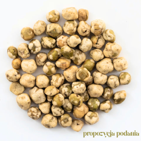 Bites We Love Crunchy Peas Sea Salt & Black Pepper - chrupiący groszek, aromatyczna wegańska fit przekąska