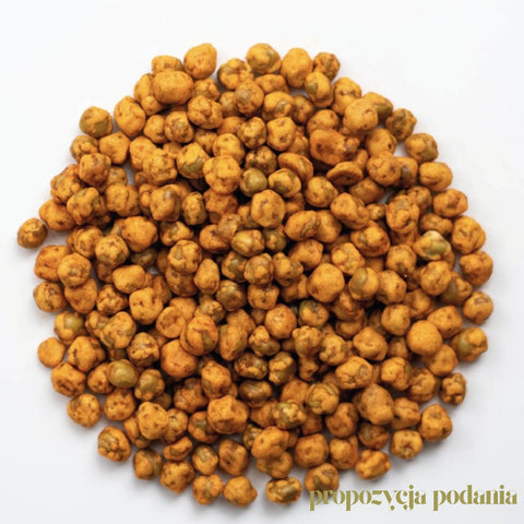 Bites We Love Crunchy Peas Smoked Paprika 100g - chrupiący groszek z wędzoną papryką wegańska przekąska z białkiem i błonnikiem