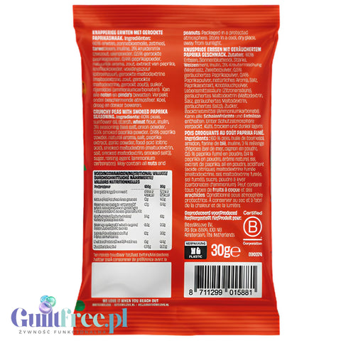 Bites We Love Crunchy Peas Smoked Paprika 30g
