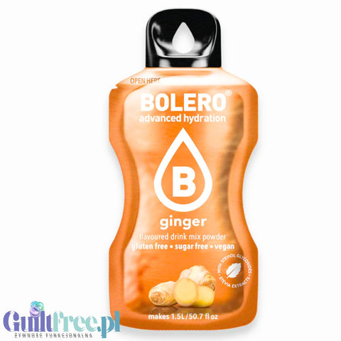 Bolero Drink Ginger 9g - saszetka do napojów bez cukru ze stewią,  Imbir