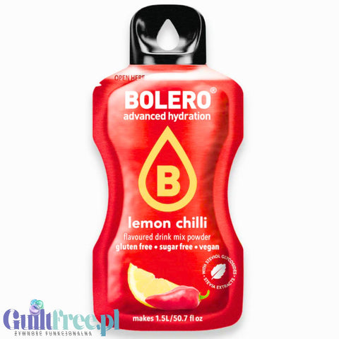 Bolero Drink Lemon Chilli 9g - napój w saszetce bez cukru ze stewią, Cytyna & Chili