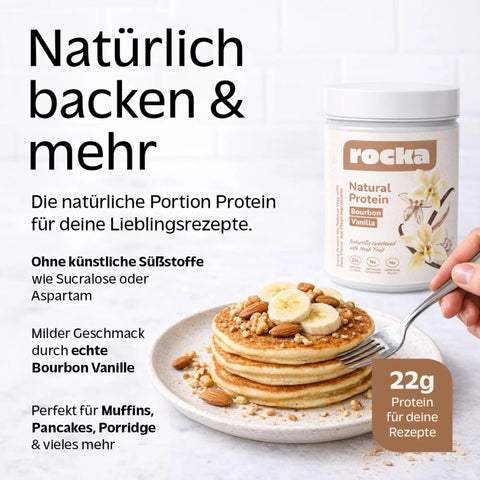 Rocka Nutrition Natural Protein Bourbon Vanilla 300g - wegańska odżywka białkowa ULTRA prosty skład unikat