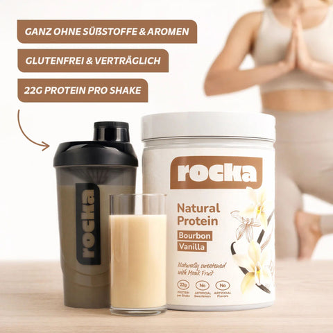 Rocka Nutrition Natural Protein Bourbon Vanilla 300g - wegańska odżywka białkowa ULTRA prosty skład unikat