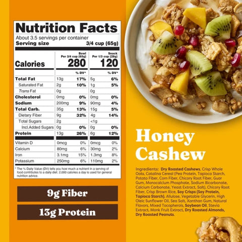 Catalina Crunch Protein Granola, Honey Cashew - luksusowa granola bez cukru i glutenu z nerkowcami, smak miodowy