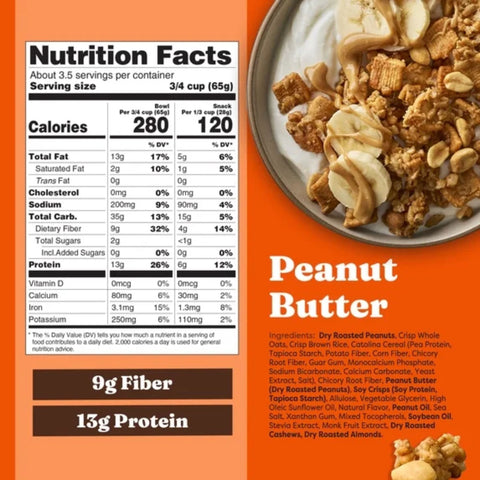 Catalina Crunch Protein Granola, Peanut Butter - rich crunchy sugar-free granola with peanuts, cashews, and almonds