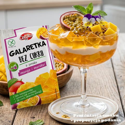 Celiko Galaretka Mango i Marakuja - galaretka owocowa bez cukru i słodzików