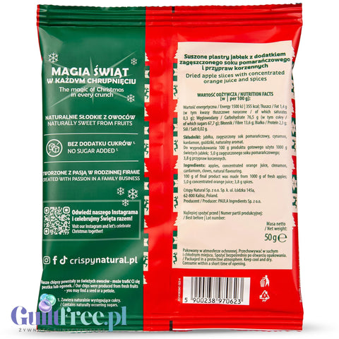 Crispy Natural Warming Apple - crispy apple slices with orange flavour and spices