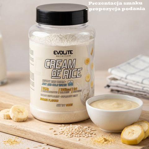Evolite Nutrition Cream of Rice Banana 900g - kleik ryżowy do przygotowania na zimno