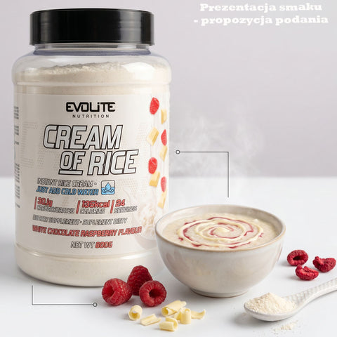 Evolite Nutrition Cream of Rice White Chocolate Raspberry 900g