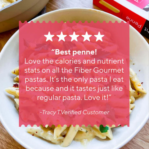 Fiber Gourmet Light Penne - high-fiber, low-carb pasta with 48% fewer calories, penne shape