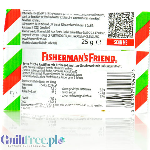 Fisherman's Friends Strawberry & Lime - menthol lozenges without sugar