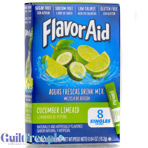 Flavor Aid Singles to Go Cucumber Limeaid - saszetki smakowe do napojów bez cukru, Lemoniada Ogórkowa