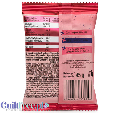 Frank & Oli Vital Sakura Cookie Cherry Blossom - ciastko owsiane z nadzieniem kokosowym i wiśniami