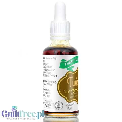 Funky Flavors Basic Twixer 30ml - aromat spożywczy bez cukru i słodzików, Karmel, Herbatnik & Czekolada
