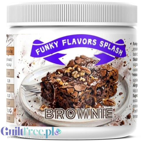 Funky Flavors Splash Brownie 150g - niskokaloryczny proszek smakowy, smak brownie z kawałkami ciasteczek