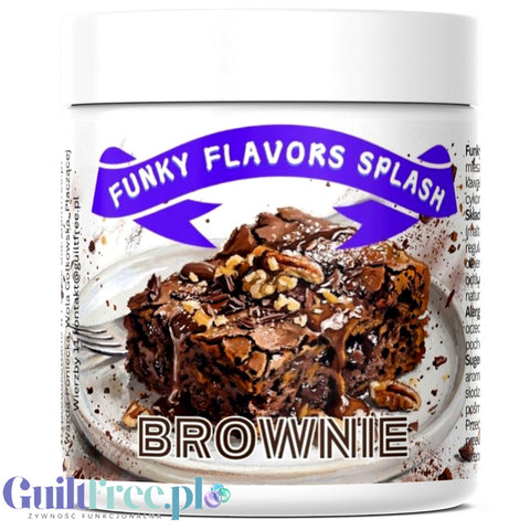 Funky Flavors Splash Brownie 50g - niskokaloryczny proszek smakowy, smak brownie z kawałkami ciasteczek