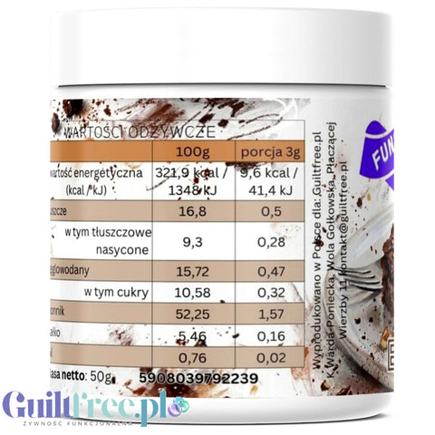 Funky Flavors Splash Brownie 50g - niskokaloryczny proszek smakowy, smak brownie z kawałkami ciasteczek