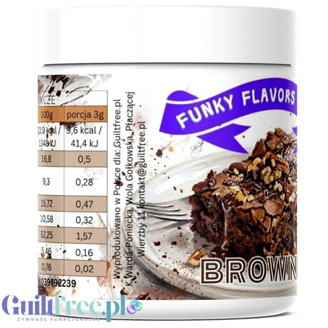 Funky Flavors Splash Brownie 50g - niskokaloryczny proszek smakowy, smak brownie z kawałkami ciasteczek