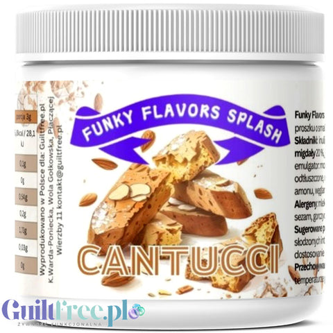 Funky Flavors Splash Cantucci 150g - aromat słodzący w proszku 7kcal, smak ciasteczka migdałowe