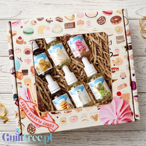 Funky Flavors Sweet 6 x 10ml, Set Testerski Gelato Afterglow - zestaw słodkich kropelek bez kalorii